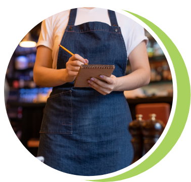 Restaurant Photo waitress taking order