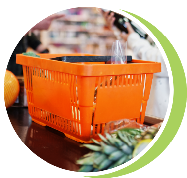Where to Buy Photo grocery basket in store on counter